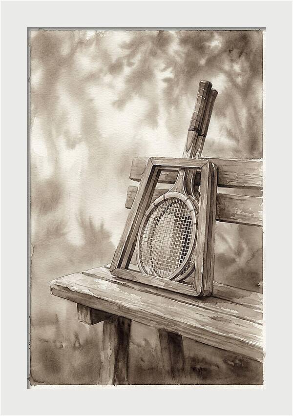 Vintage Tennis Equipment Still Life