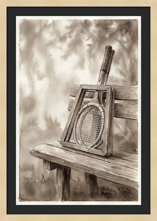 Vintage Tennis Equipment Still Life