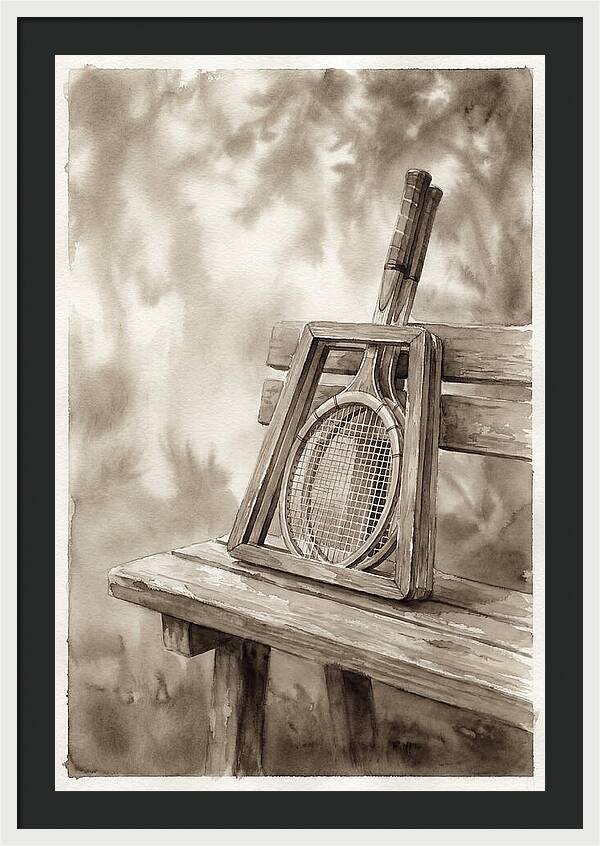 Vintage Tennis Equipment Still Life