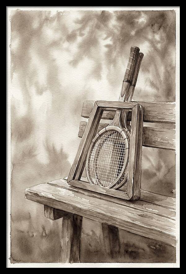 Vintage Tennis Equipment Still Life