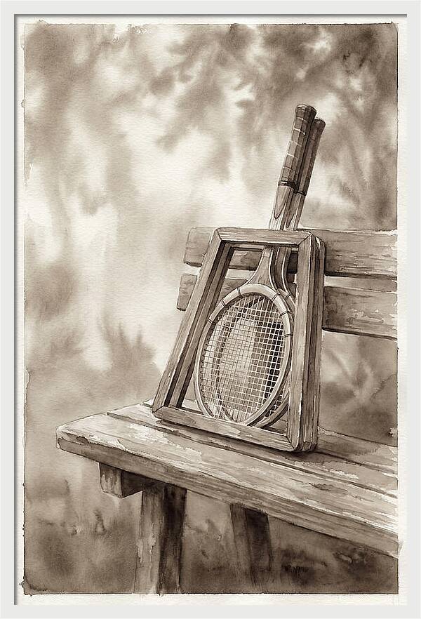 Vintage Tennis Equipment Still Life