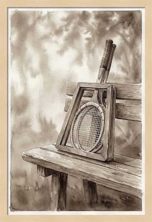 Vintage Tennis Equipment Still Life