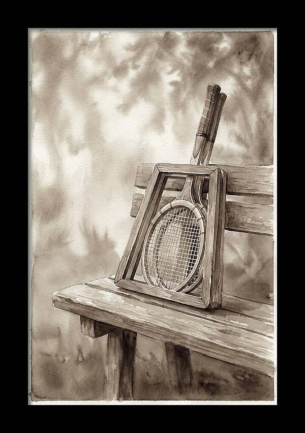 Vintage Tennis Equipment Still Life