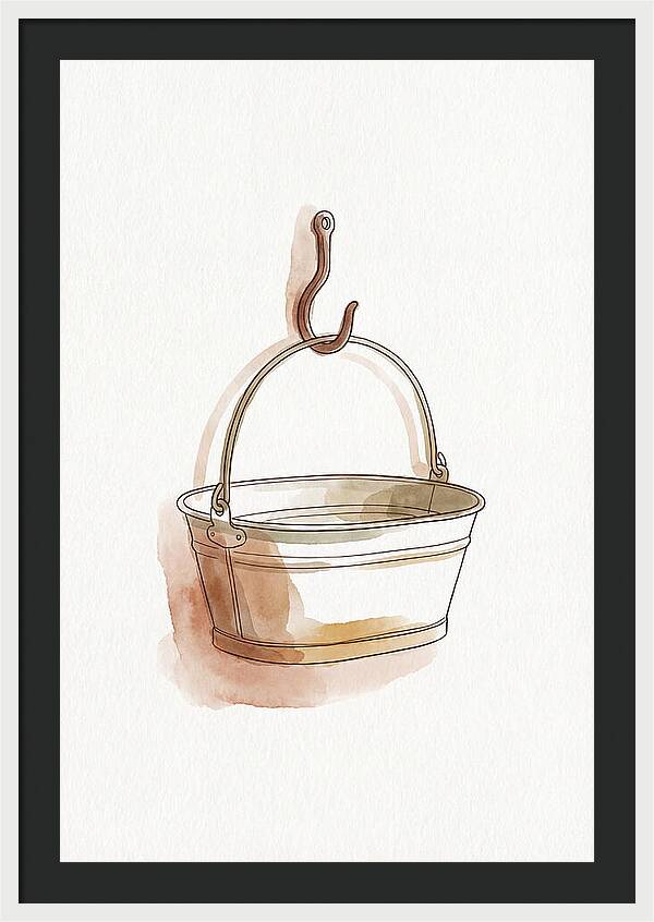 Vintage Tin Bath Hanging On Hook