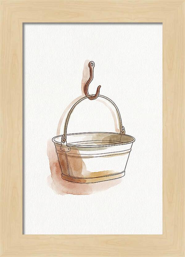 Vintage Tin Bath Hanging On Hook