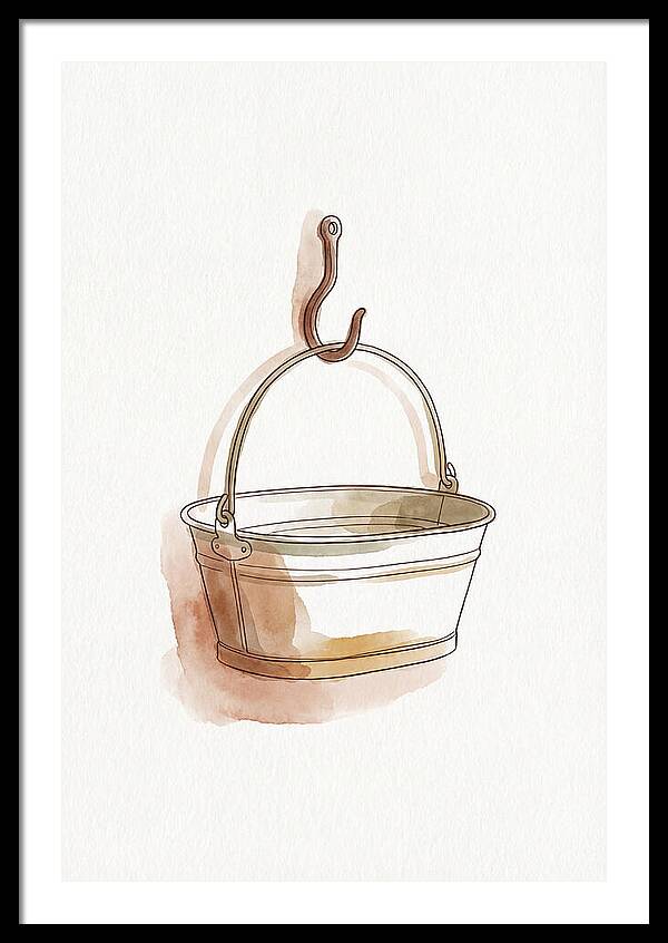 Vintage Tin Bath Hanging On Hook