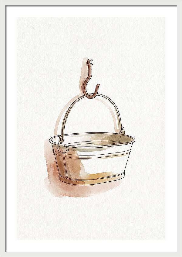 Vintage Tin Bath Hanging On Hook