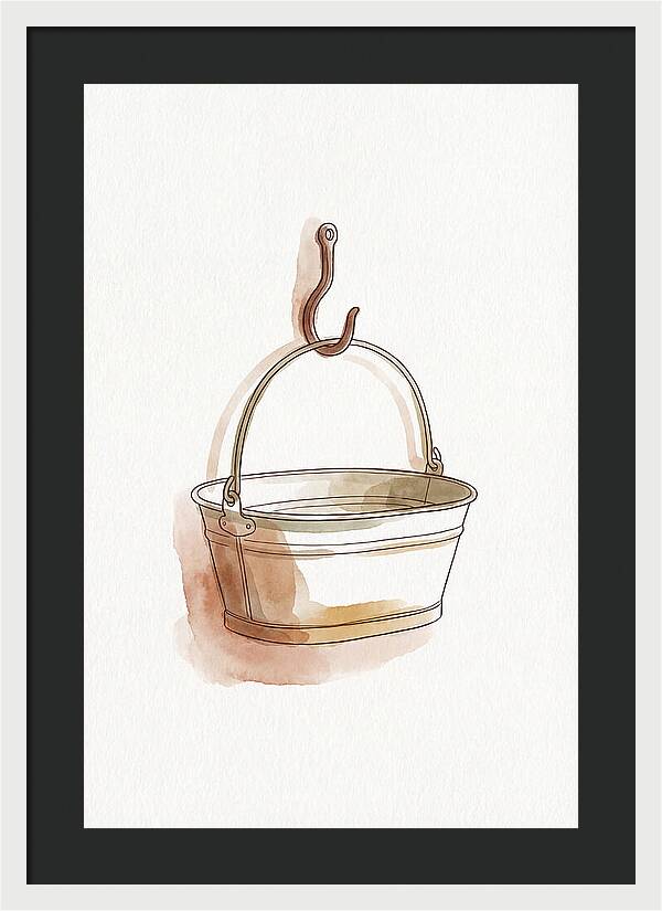 Vintage Tin Bath Hanging On Hook