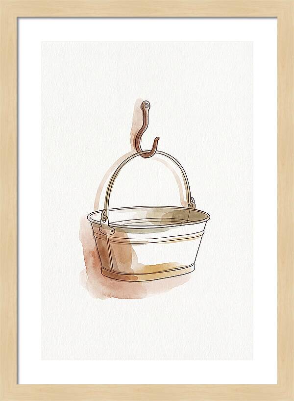 Vintage Tin Bath Hanging On Hook
