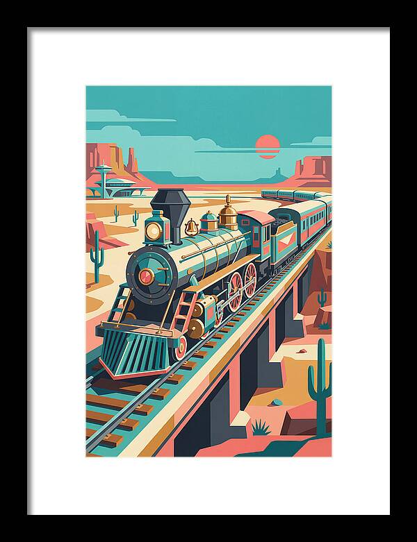 Vintage Train Journey Through Desert