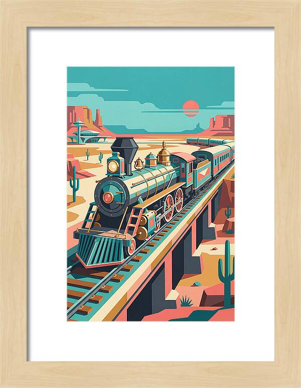 Vintage Train Journey Through Desert