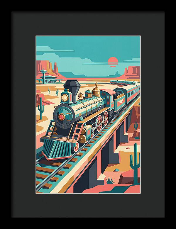 Vintage Train Journey Through Desert