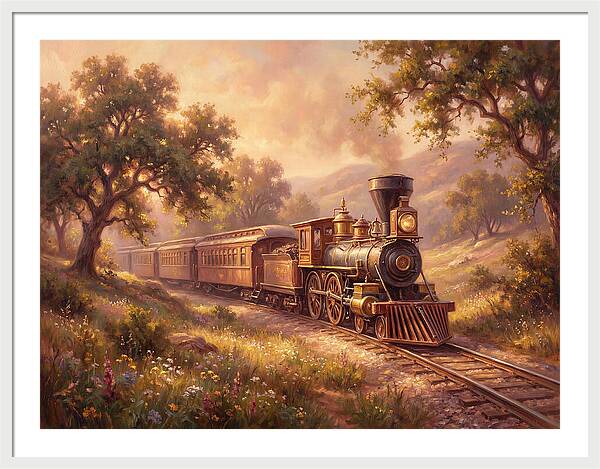 Vintage Train Journey Through Nature