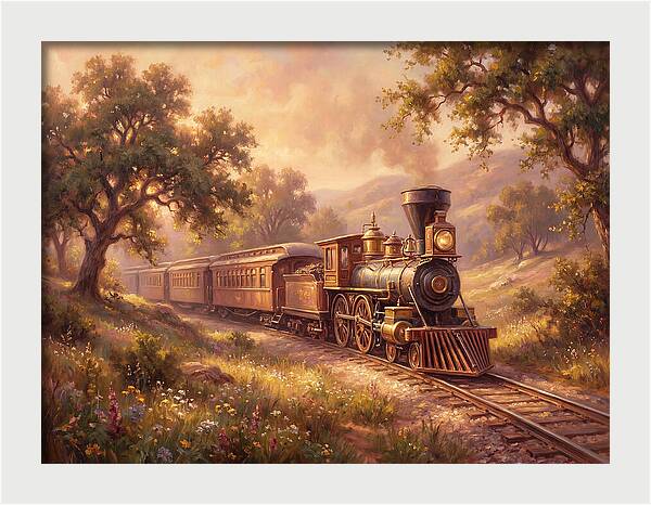 Vintage Train Journey Through Nature