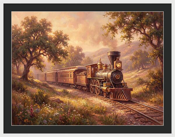 Vintage Train Journey Through Nature