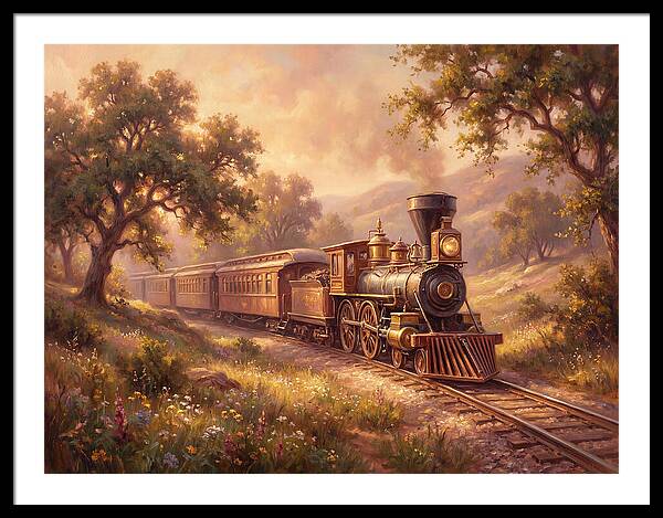 Vintage Train Journey Through Nature