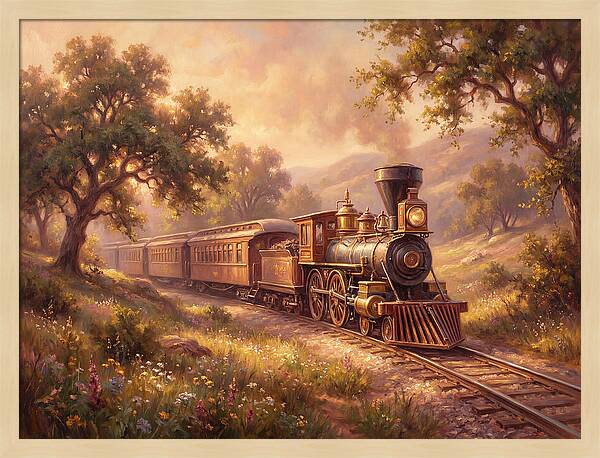 Vintage Train Journey Through Nature