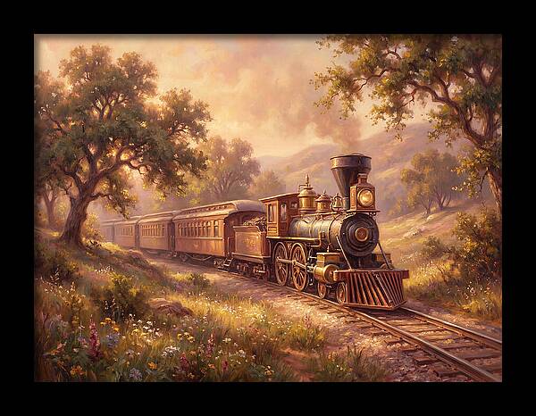 Vintage Train Journey Through Nature