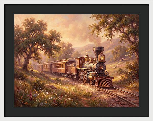 Vintage Train Journey Through Nature