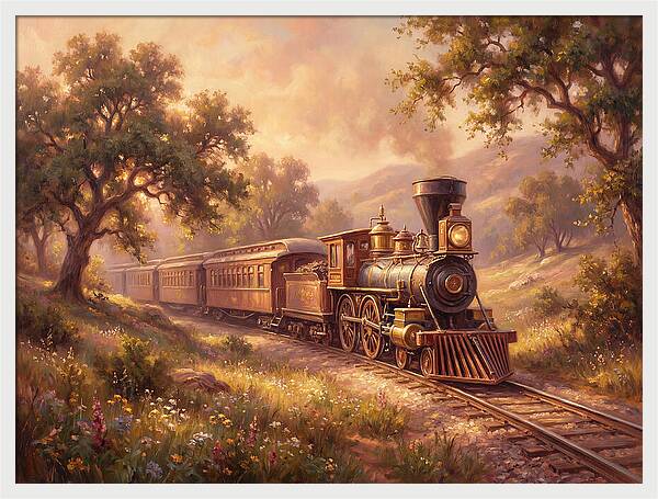 Vintage Train Journey Through Nature