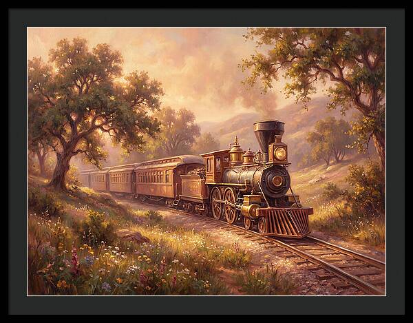 Vintage Train Journey Through Nature