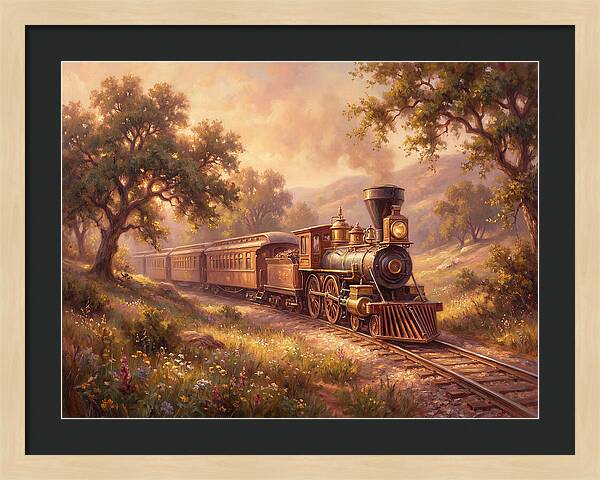 Vintage Train Journey Through Nature