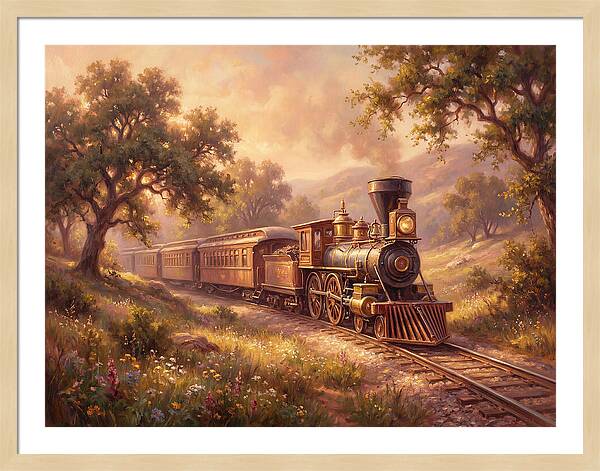 Vintage Train Journey Through Nature