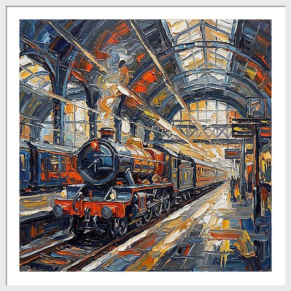 Vintage Train Station Scene