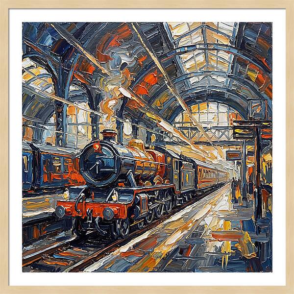 Vintage Train Station Scene