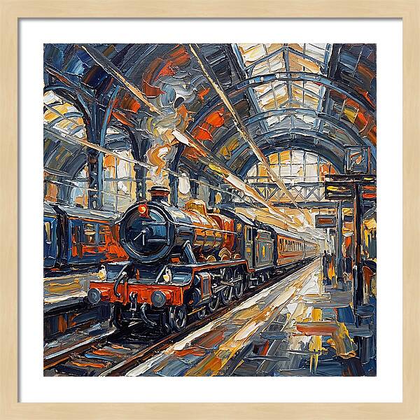 Vintage Train Station Scene