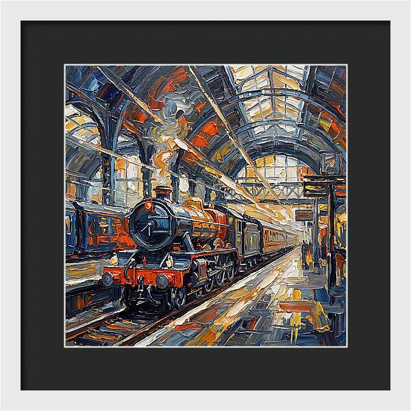 Vintage Train Station Scene