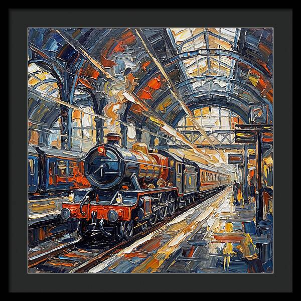 Vintage Train Station Scene