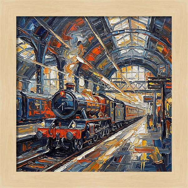 Vintage Train Station Scene