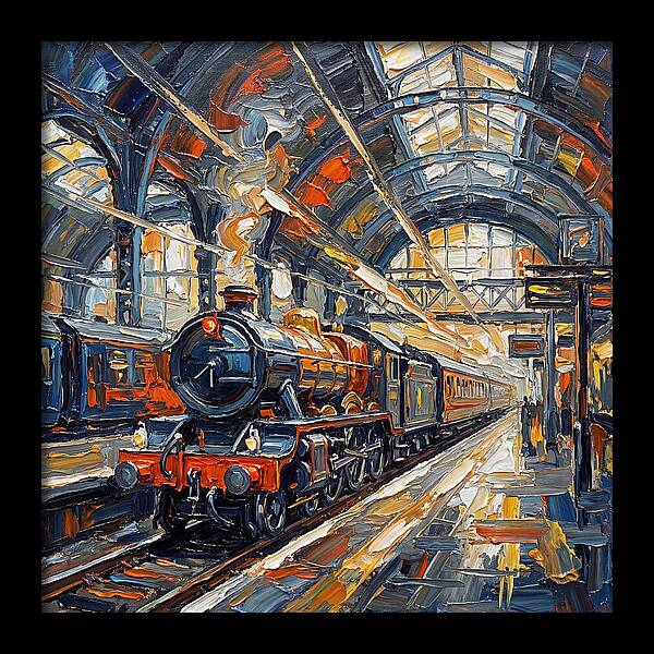 Vintage Train Station Scene