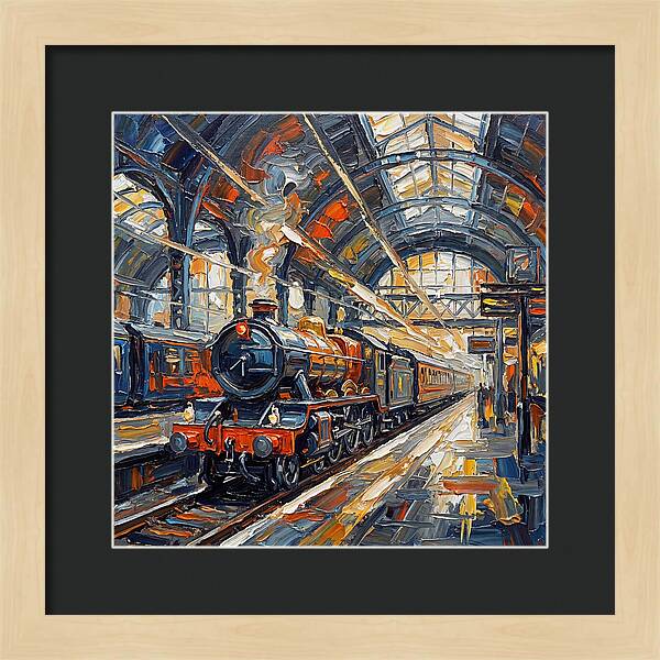 Vintage Train Station Scene