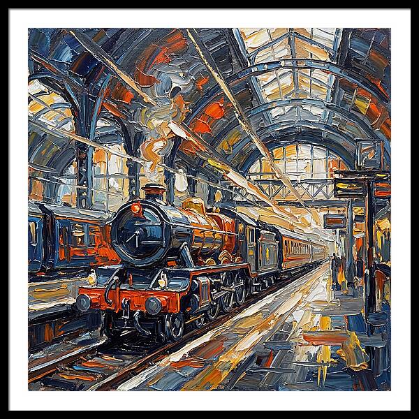 Vintage Train Station Scene