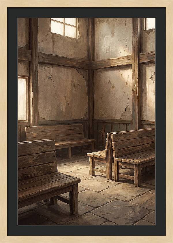 Vintage Train Station Waiting Room