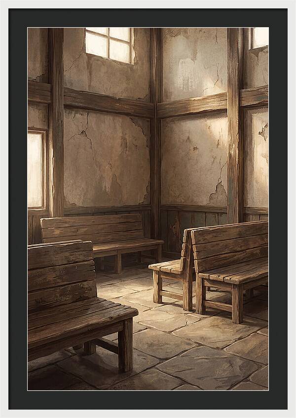 Vintage Train Station Waiting Room