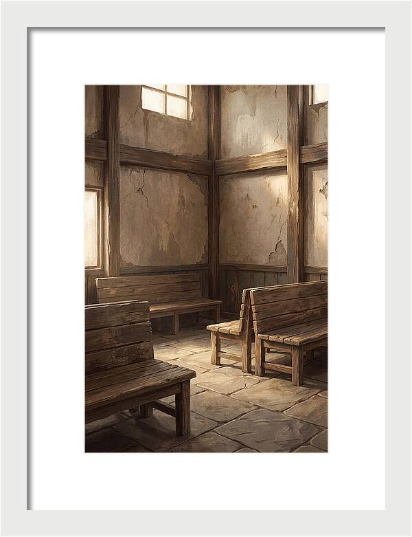 Vintage Train Station Waiting Room