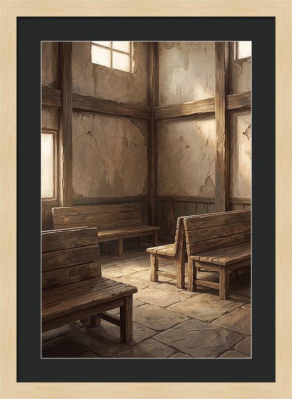Vintage Train Station Waiting Room