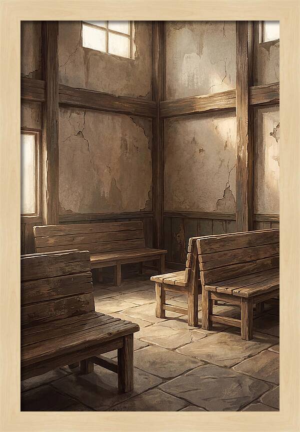Vintage Train Station Waiting Room