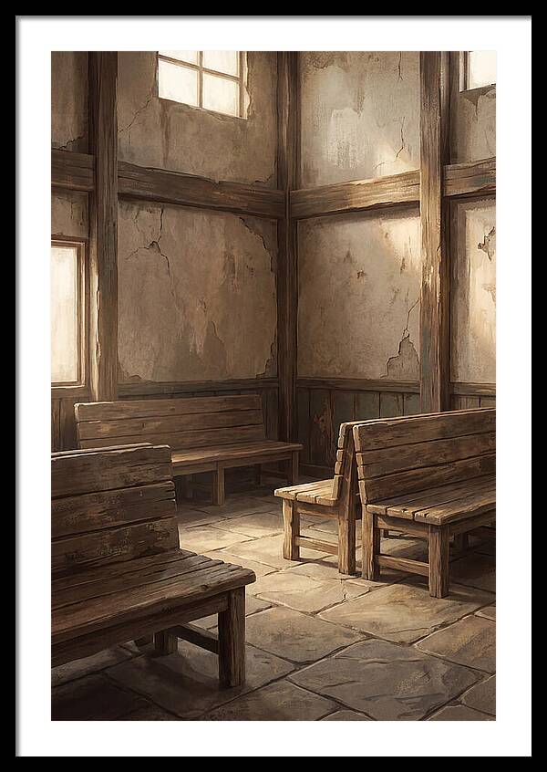 Vintage Train Station Waiting Room