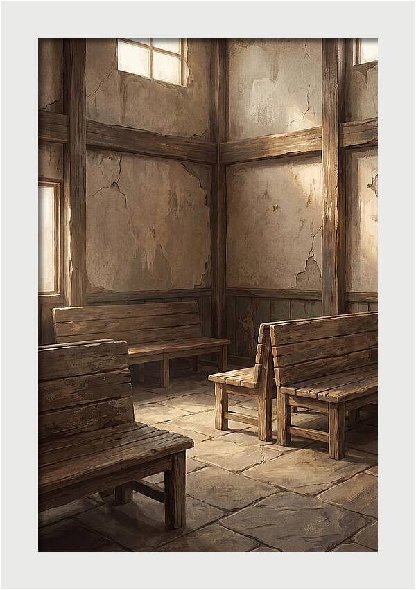 Vintage Train Station Waiting Room