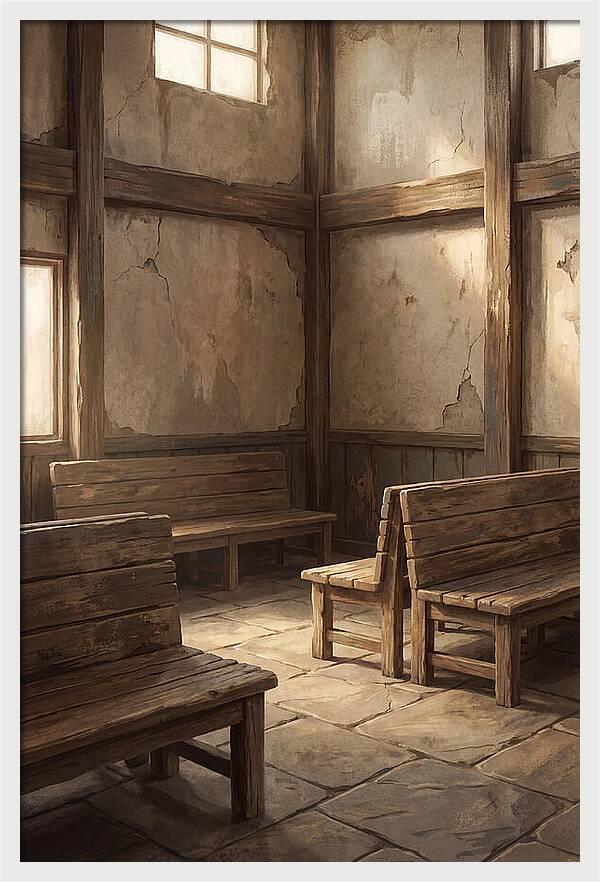 Vintage Train Station Waiting Room