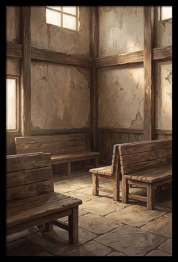 Vintage Train Station Waiting Room