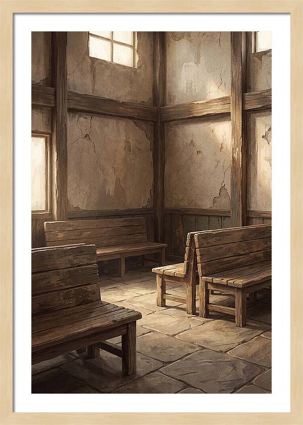 Vintage Train Station Waiting Room