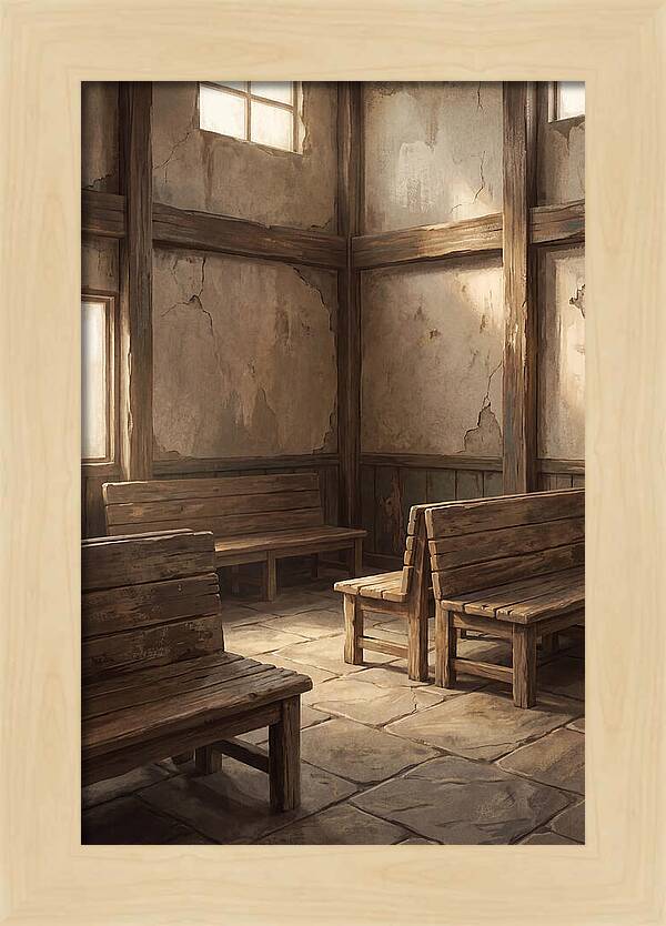Vintage Train Station Waiting Room