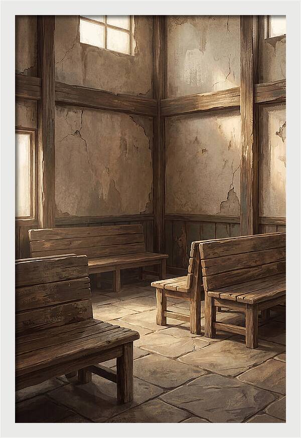 Vintage Train Station Waiting Room