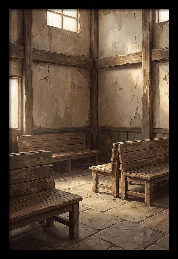 Vintage Train Station Waiting Room