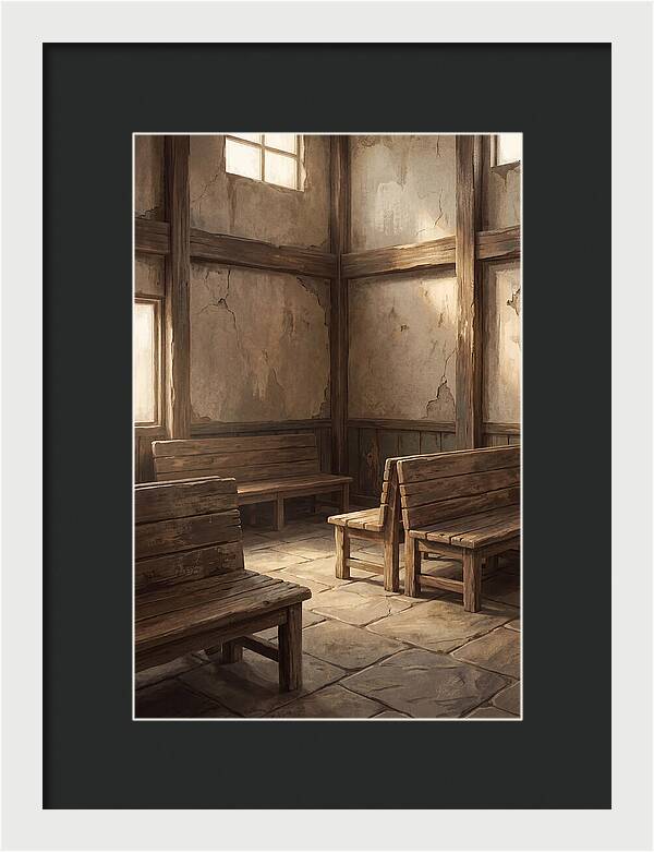 Vintage Train Station Waiting Room